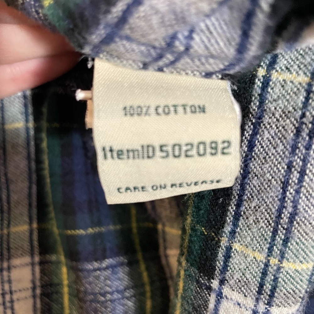 L.L. Bean Flannel Hoodie Scotch TartanPlaid Relaxed Fit Full Zip Size Small - Picture 3 of 9